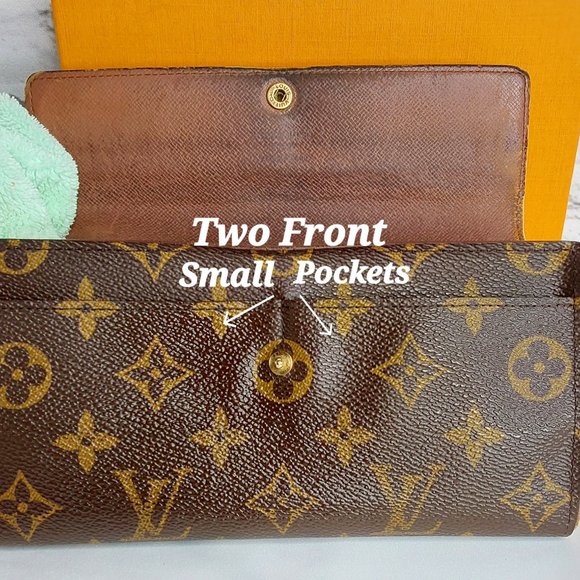 'LOUIS VUITTON' GIFT BOX SET 'PORTEFEUILLE SARAH' LONG LEATHER MONOGRAM WALLET - Picture 7 of 16